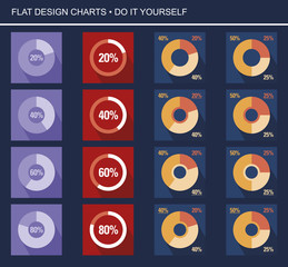 Flat Design Charts - obrazy, fototapety, plakaty