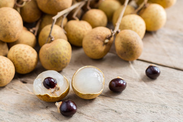 Longan Fresh (Dimocarpus longan.)A bunch of Longan and Peel show
