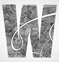 Letter "W" from doodle alphabet