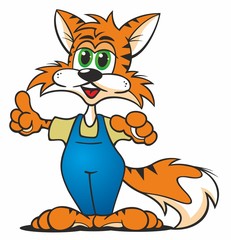 Obraz premium Cat Fox Cartoon