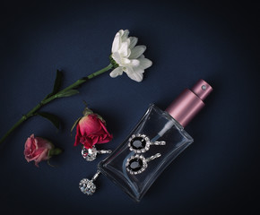 Perfume, women's accessories and flowers