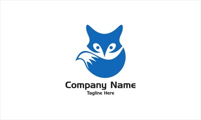 Blue Fox Logo Vector.