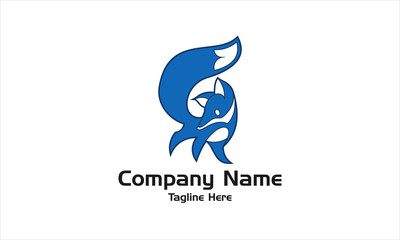 Obraz premium Blue Fox Logo Vector.
