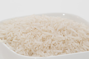 White rice on the plate