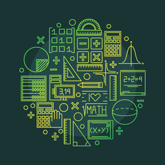 Math vector round illustration