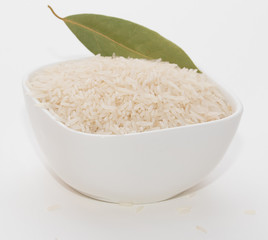 White rice on the plate