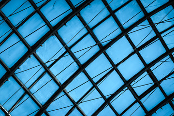 Metal and glass construction background