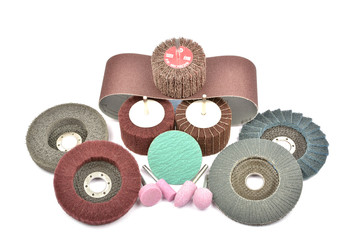 Abrasive wheels isolated on a white background