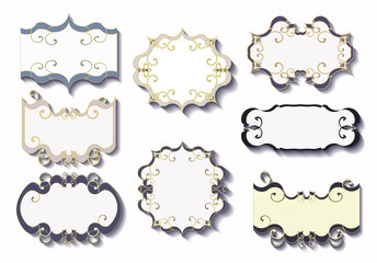 Vector set of frames in vintage style.