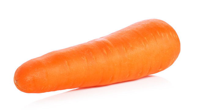 Fresh carrot slice on a white background