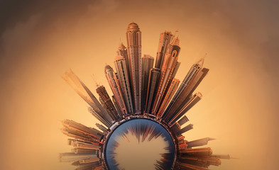 Miniature Earth Planet with all important buildings and attractions in Dubai
