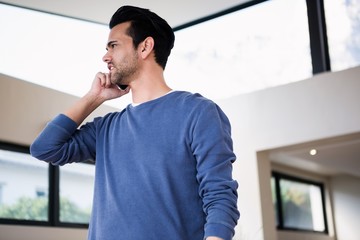 Handsome man on phone call