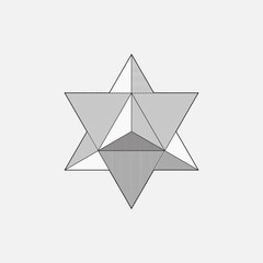 Merkaba, geometric shape, line design, triangle, vector illustration