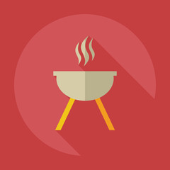 Flat modern design with shadow icons barbecue