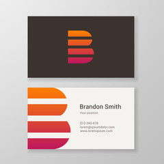 Letter B stripes Business card template