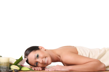 Obraz premium Beautiful woman in spa center