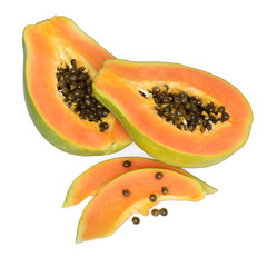 aufgeschnittene Papaya