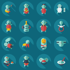 Fototapeta premium Flat concept, set modern design with shadow Babes