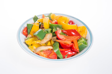 grilled green pepper,red pepper,yellow pepper