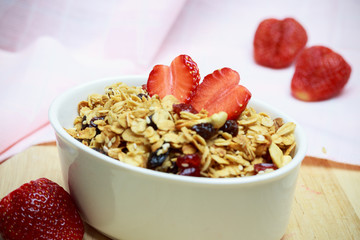 Homemade granola breakfast health food