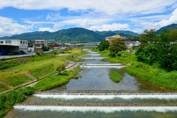 Fototapeta na wymiar Cityscape of Iida in Nagano, Japan