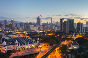 beautiful sunrise at Kuala Lumpur city centre