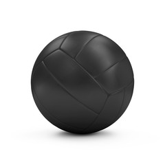 Black Leather Volley Ball isolated on white background. Sport and Recreation Concept