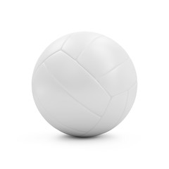 White Leather Volley Ball isolated on white background. Sport and Recreation Concept