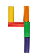 plasticine figure one 1 isolated on white background