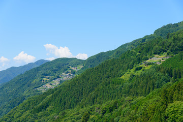 Fototapeta na wymiar Shimoguri village in Iida, Nagano, Japan