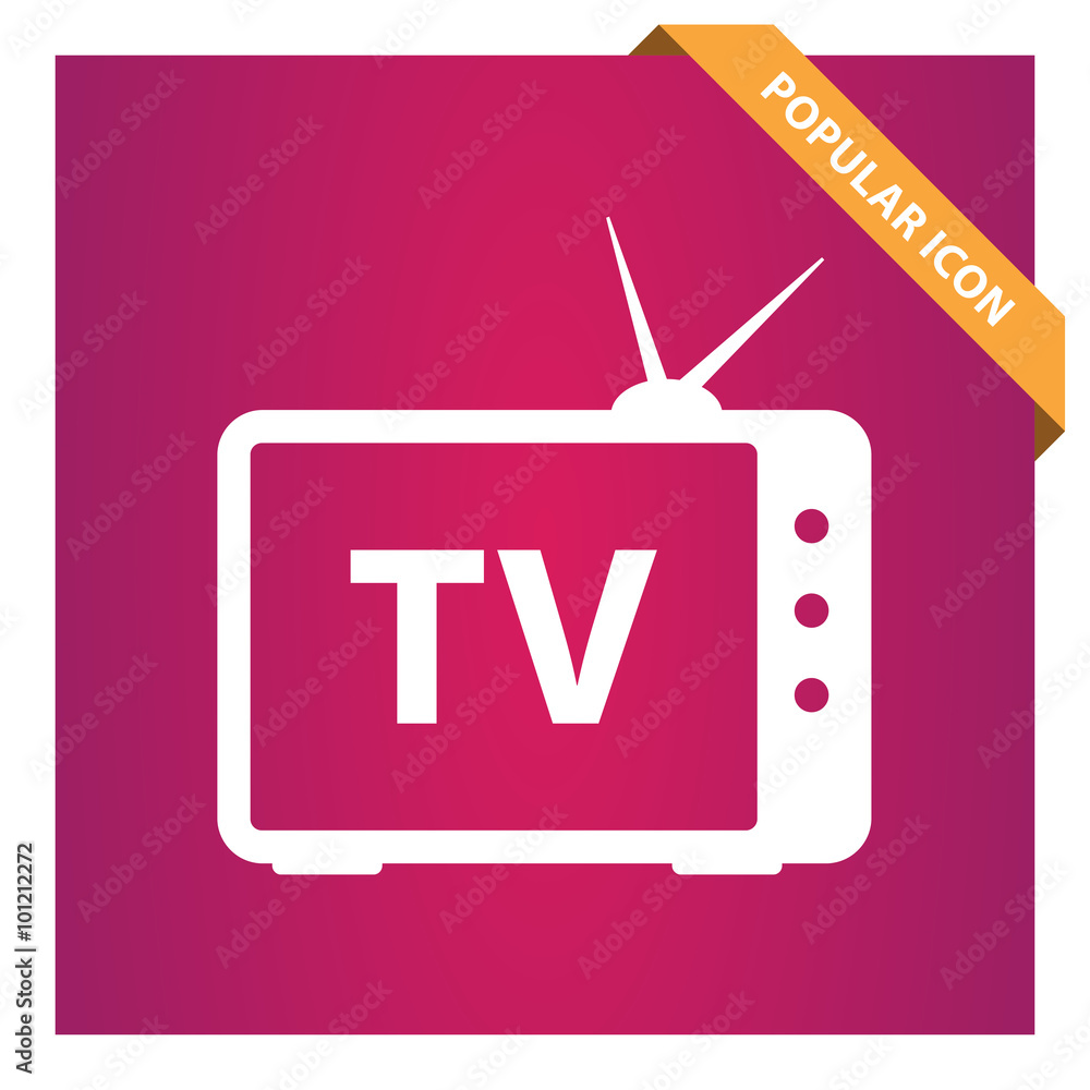 Sticker TV television sign icon