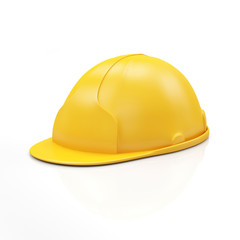 Yellow Construction Safety Helmet isolated on white background