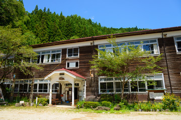 Old Kizawa elementary school in Iida, Nagano, Japan