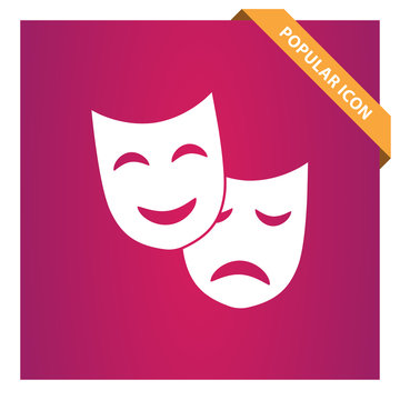 Theatrical masks sign icon for web and mobile.