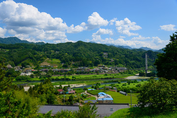 Landscape of along the Tenryu river in Nagano, Japan