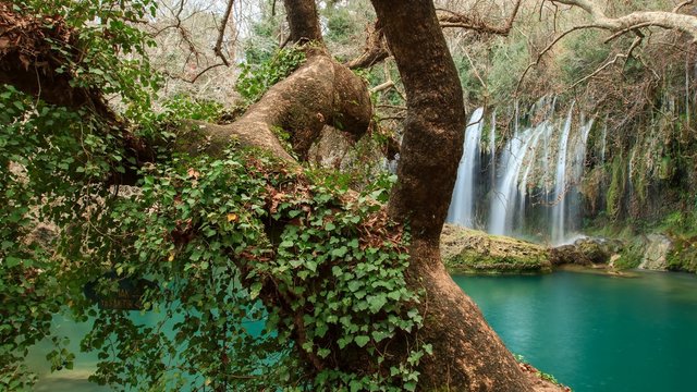 Waterfall Duden at Antalya Turkey. 4K Timelapse