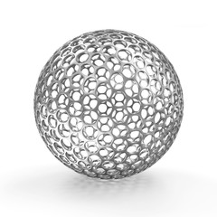 Shiny Metal Abstract Sphere isolated on white background