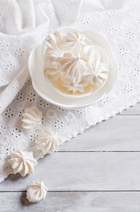White sweet meringue