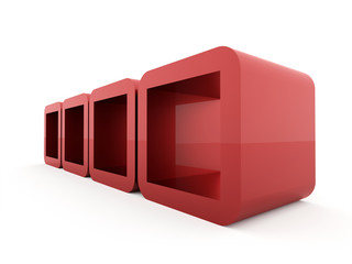 Abstract geometric cubes concept rendered