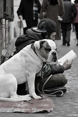 homeless people on city street