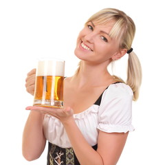 Young woman holding a beer