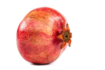 Fresh pomegranate on white background.