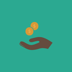 Pictograph of money in hand