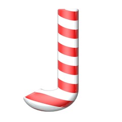 Candy cane vector alphabet collection striped in Christmas colou