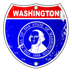 Washington Flag Icons As Interstate Sign