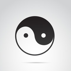 Yin and yang vector icon. - obrazy, fototapety, plakaty