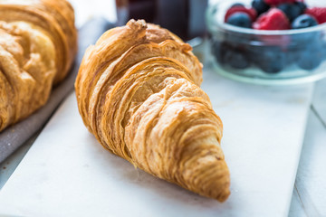 Continental breakfast, fresh croissant