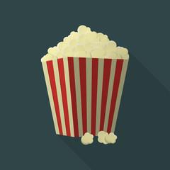 popcorn flat icon with long shadow for web © pandavector
