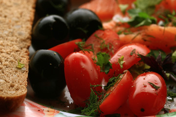 cherry tomatoes salad texture eco food concept Vitamins