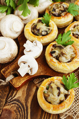 Vol au vent with mushroom stuffing